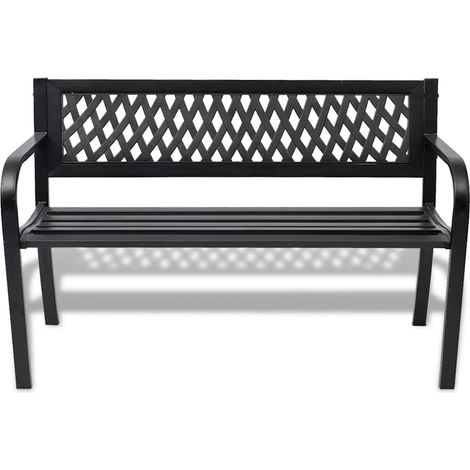 Maison Exclusive - Panchina da Giardino 118 cm in Acciaio Nera (1/4)