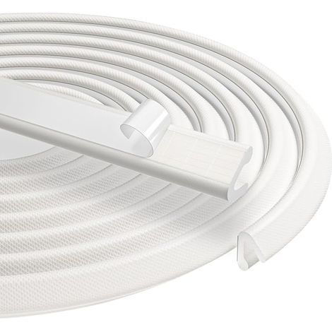 Joint Porte V Fenêtres 6M Joint Fenetre Insonorisé Coupe-Vent Réduction Bruit joint Porte Forme V Bandes Isolation Phonique Mousse Blanc (1/5)