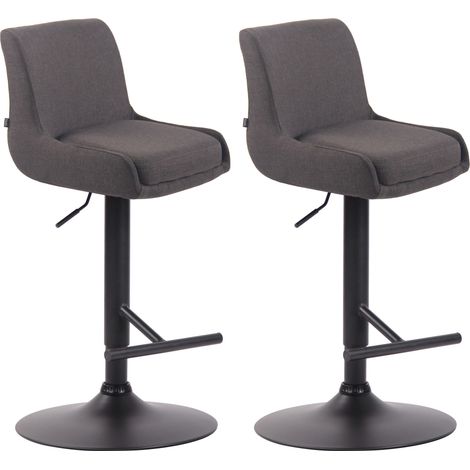 2er Set Barhocker Club Stoff dunkelgrau schwarz