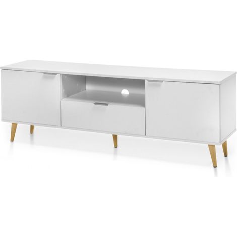 TOPKIT Buffet blanc avec 2 portes TV 2485 Buffet Buffet Buffet de salle à manger couleur blanche (1/4)