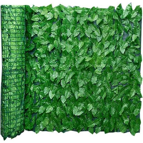 Valla de hojas de hiedra artificial de 0,5 m x 3 m. Pantalla de privacidad para jardín. Resistente a la intemperie. Instalación rápida y sencilla. (1/5)