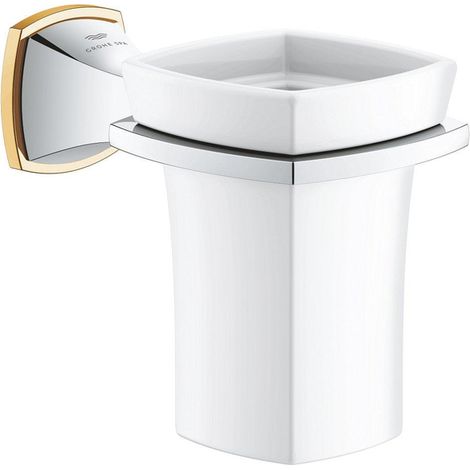 Halter Grandera 40909 avec verre de rinçage en céramique chromé/or (1/2)