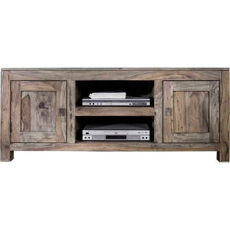 TV-Board Sheesham 145x45x60  grau geölt NATURE GREY 41 (1/3)