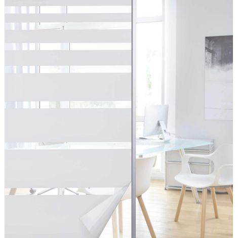 1 film brise-vue à rayures, adhérence statique, sans colle, vinyle durable, pour salle de bain et bureau (1/5)