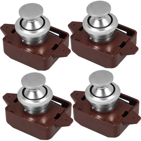 Lot de 4 verrous à bouton, poussoir pour armoire de camping, car (1/5)