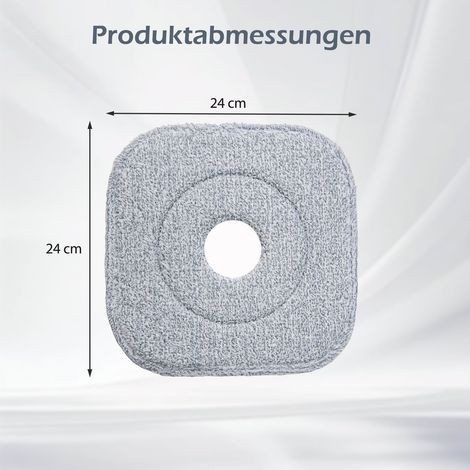 Set di panni in microfibra per mocio, confezione da 6, 24,5x24,5 cm, grigio