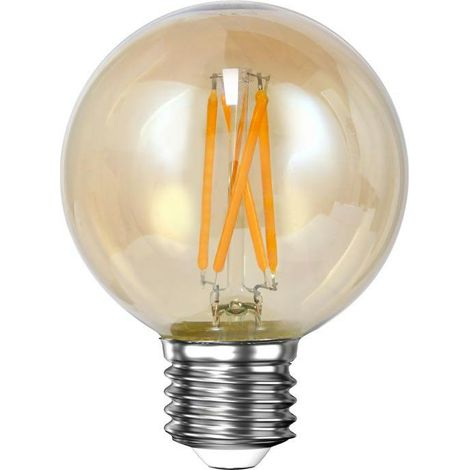 Ampoule globe 6 cm ambrée LED filament lumière chaude (E27)