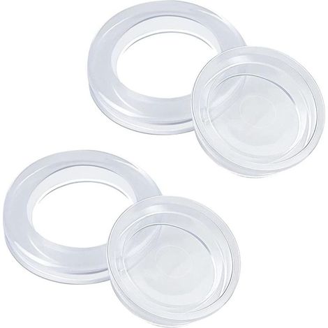 2 Pièces Anneau de Trou pour Parasol de Table Terrasse , Bague et Bouchon en Silicone 4,2 cm , Accessoire de Support de Parasol pour Table de Jardin , Verre ou Plage (Blanc) (1/5)