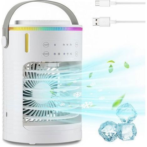 Online Store - Ventilateur climatiseur portable silencieux, mini climatiseur rafraîchissant, climatiseur mobile USB 600 ml, 3 vitesses de ventilation (1/5)