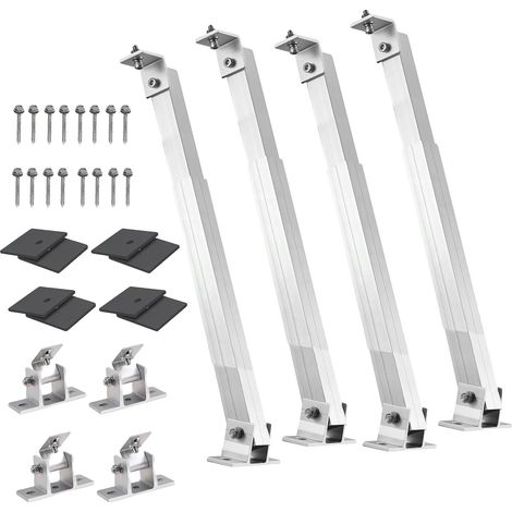 Kits de montaje para paneles solares, soportes ajustables, aluminio resistente, 2 juegos (1/2)