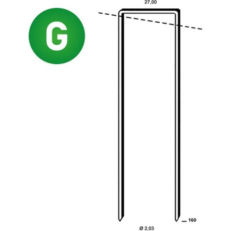 1 450 Agrafes Galvanisées Résinées Wp-160 - 27x160x2.03 mm - D-Work