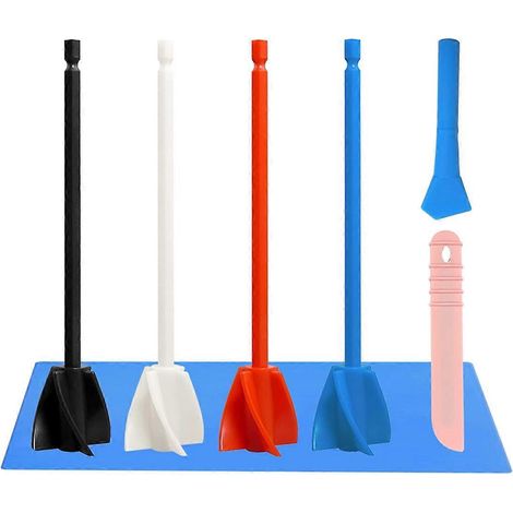 Pelles de mélange pour résine époxy, palettes de mélange de peinture réutilisables pour perceuse (1/4)