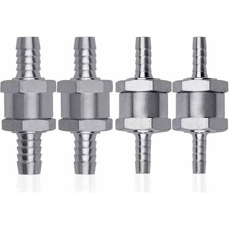 4 Pcs Clapet Anti-retour Gasoil en Alliage d'aluminium, 6/8/10/12mm Clapet de Carburant avec Flèche pour Essence Diesel Voiture Bateau Moto (1/5)