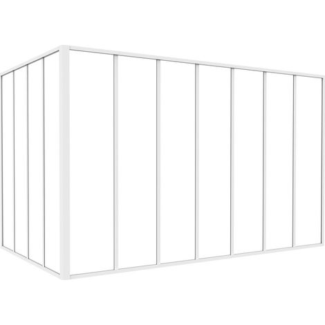 Vetrata angolare L210 x L120 x H130 in Alluminio termolaccato Stile atelier Bianco - BAYVIEW