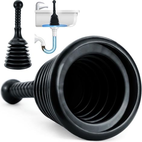 1pc Déboucheur Evier Deboucheur Professionnel pour Déboucher Tous Types d'Éviers Sytème de Ventouse à Pompe Haute Pression Efficace pour Deboucher Baignoire ou Douche (1/5)