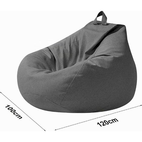 Bean Bag Chair Cover Only Bean Bag Play Chair Living Room Kids Bedroom Sofa Outdoor Decor 100x120cm Grey (1/4)