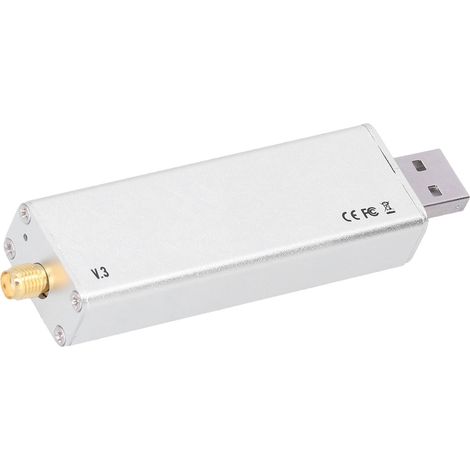 Récepteur à bande complète en alliage d'aluminium RTLSDR 0,1 MHz à 1,9 GHz pour la réception des signaux de communication radio FM et d'interphone. (1/5)