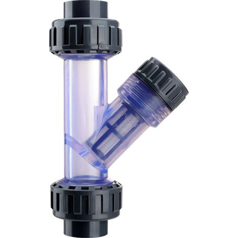 Filtre en Y en PVC transparent facile à installer pour aquarium 1 pouce (1/4)