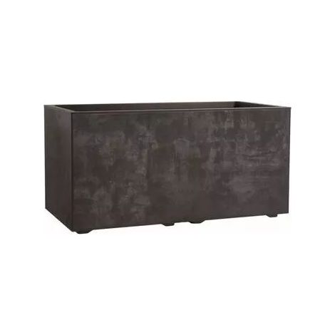 fioriera da esterno deroma "millenium" rettangolare in resina colore marrone, 79x39x39 cm