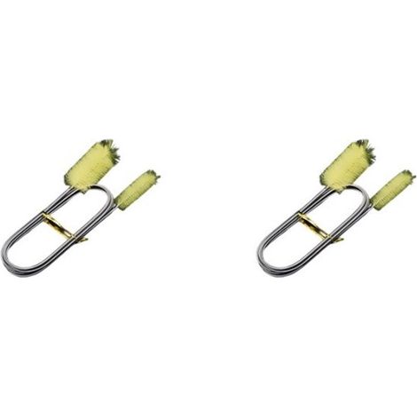 Cepillo de limpieza para acuario (2 unidades)，Cepillo flexible de doble cabezal de 155 cm para manguera de filtro de acuario，Amarillo (1/5)