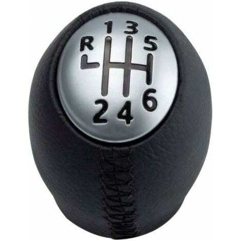 Pommeau de levier de vitesses 6 vitesses PVC noir et argent Design ergonomique pour modèles Vauxhall, Opel, Nissan (1/5)