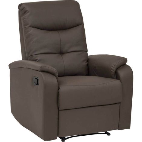Poltrona da interno in ecopelle con schienale e poggiapiedi regolabili Linea Extra Comfort - Brown (1/4)