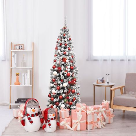 Sapin de Noël artificiel vert 180 cm en PVC avec 250 LED blanc chaud et structure pliable pour salon, entrée et terrasse (1/5)