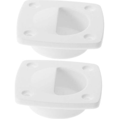 Poignée de trappe de bateau encastrée en nylon blanc, accessoire durable et polyvalent pour meubles, portes coulissantes et ponts de bateau (1 unité) (1/4)