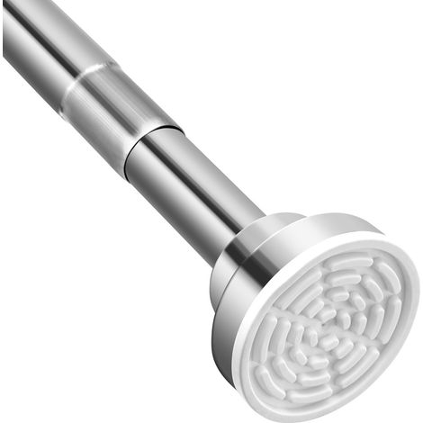 Shower Curtain Pole, 115-210 cm Stainless Steel Net Curtain Rod, Adjustable Shower Curtains Rail Spring Tension Rod Extendable Telescopic Curtain Rod Tension Pole Net Voile (1/5)