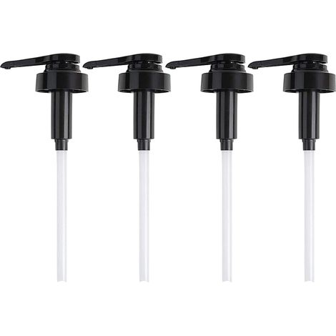 4 Pièces Distributeur Sirop Pompe Buse de Bouteille de Sirop Pompe de Rechange Cap Bouteille de sirop Buse pour Bouteille de Jus Distributeur Pompe,Sauce Aux Huîtres Noir,Sirops de Café (1/4)