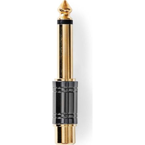 Adattatore audio mono 635 mm Hane RCA Hona Piastra doro Rak Metallo Metallo 1 pz Serratura