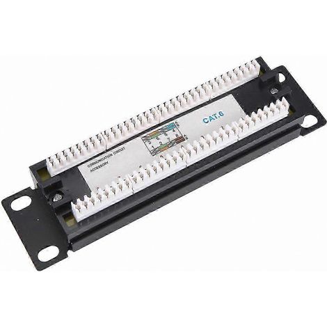 Panneau de brassage CAT6 à 8 ports, adaptateur réseau pour montage en rack 1U avec connecteurs RJ45 (1/5)