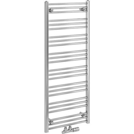Radiateur de salle de bain ALBRECHT 500x1250mm, raccordement central, chromé (1/2)