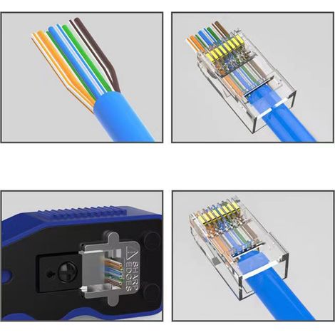 Pince à sertir RJ45 universelle en acier, outil de crimpage pour connecteurs 8P CAT5/CAT6, câble réseau, sertisseuse manuelle robuste (1/5)