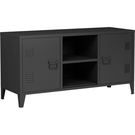 Mobile porta TV mensola porta TV per soggiorno con 2 ante 58 x 113 x 40 cm nero 030010068