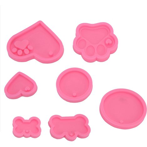 7-teiliges Set Silikon-Schokoladenformen, niedliche DIY-Fondantformen, Backwerkzeug für Gebäck und Kochen (1/5)