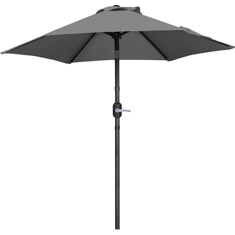 Yaheetech Ombrellone rotondo da giardino con manovella, protezione UV UPF 50+, per balcone/terrazze/mercato/giardino, senza supporto Ecrù