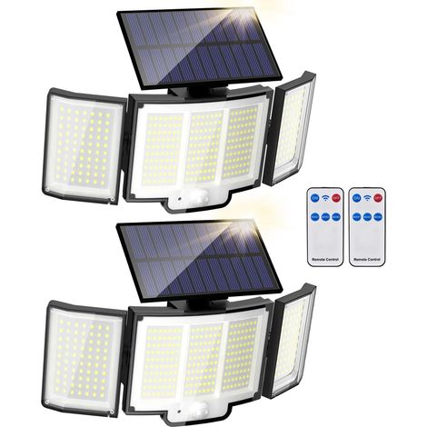 de lampes solaires d'extérieur avec détecteur mouvement LED K télécommande étanche têtes sécurité. Lot 2 348 6 500 IP65 3 (1/4)