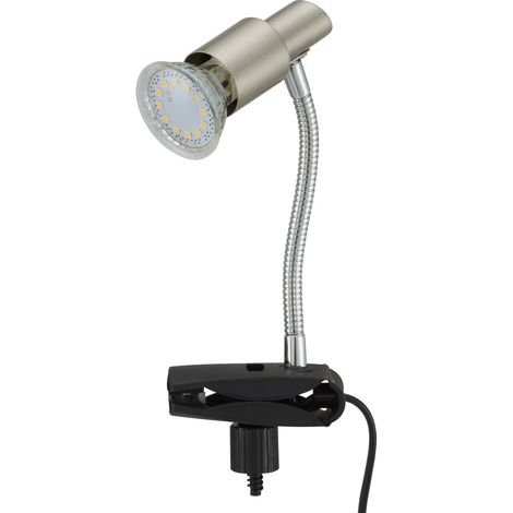 Lampada a morsetto LED lampada a morsetto GU10 3 W argento metallo-plastica Briloner