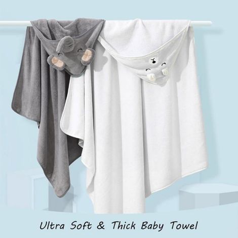 Serviettes de bain à capuche pour bébé, lot de 3 pièces, douces et super absorbantes, adaptées dès la naissance pour le bain du nourrisson (1/5)
