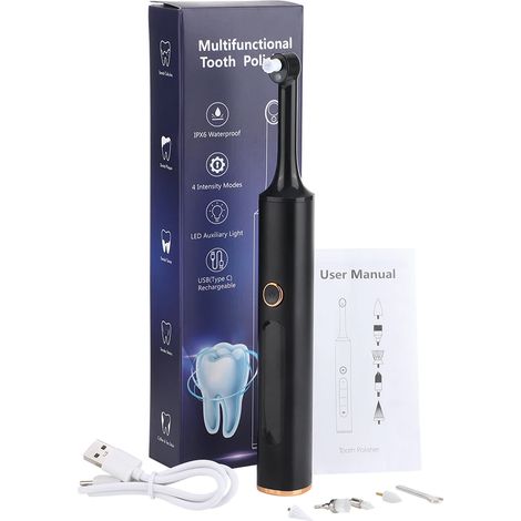 Brosse à dents électrique, élimine le tartre et la plaque dentaire, éclairage LED, chargement USB, outil de soin bucco-dentaire (1/5)
