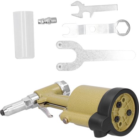 Hydraulische pneumatische Nietpistole, Druckluftnietgerät, Industrienietwerkzeug mit 3 Backen, KP-703 Gold, japanische Ausführung (1/5)