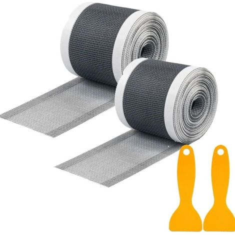 Filtre à cheveux pour douche 70 mm x 10 m, filtre de vidange jetable, filtre à cheveux autocollant, avec spatule en plastique, 2 pièces