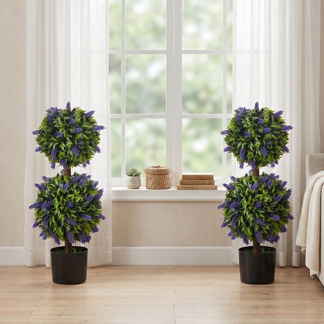 Lot de 2 plantes artificielles, résistantes aux UV, en pot, 70 cm, pour salon ou jardin. (1/5)