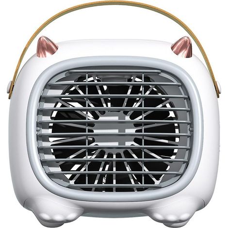 Ventilateur de bureau portable, 3 vitesses, silencieux, USB, mini ventilateur de table avec flux d'air puissant, rotation à 360°, idéal pour la maison, le bureau, la chambre et les voyages (1/5)