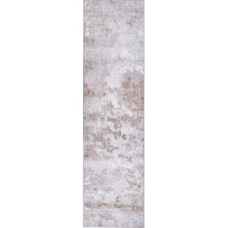 Alfombra de pasillo moderna 80 x 300 cm de tela entrada apto para calefacción por suelo radiante base antideslizante pelo corto multicolor Arapgir