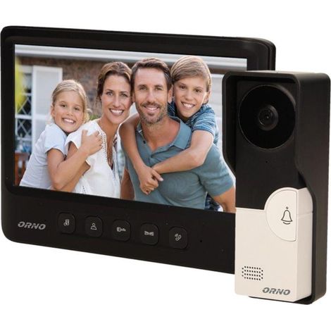 Orno Zestaw Citofono Video Nero e Bianco 7 Pollici LCD