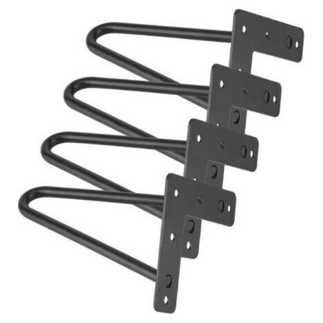 Juego de 4 patas de horquilla, 50 cm, para mesa de diseño industrial, color negro. (1/4)