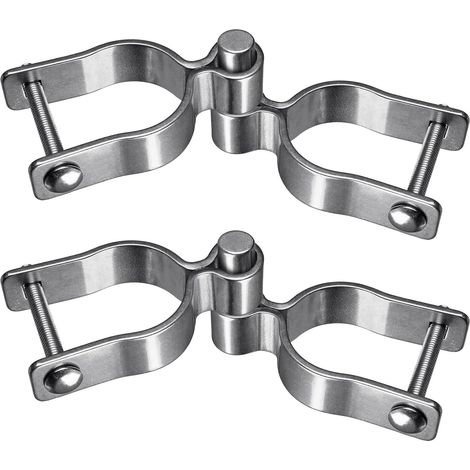 Lot de 2 charnières de portail de 3,5 cm en acier inoxydable 304 avec 2 charnières de cadre de portail et 2 charnières pour portail mâle, boulons et écrous inclus (1/5)