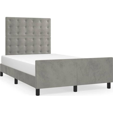 Maison Exclusive - Giroletto senza Materasso Grigio Chiaro 120x200 cm Velluto (1/5)